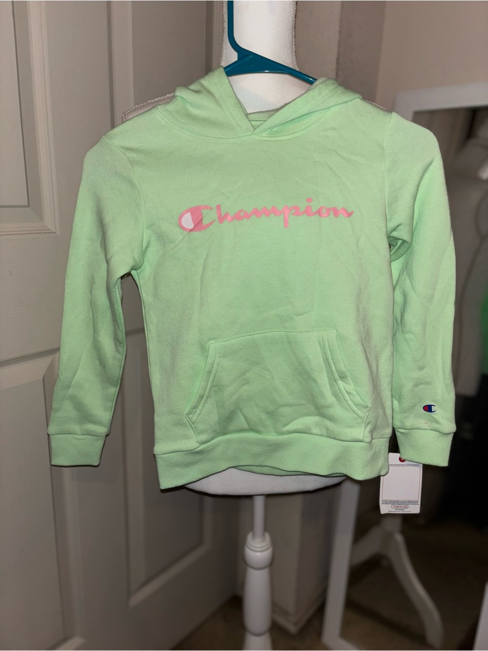 Champion Girls' Mint Green Hoodie with Pink Logo Set